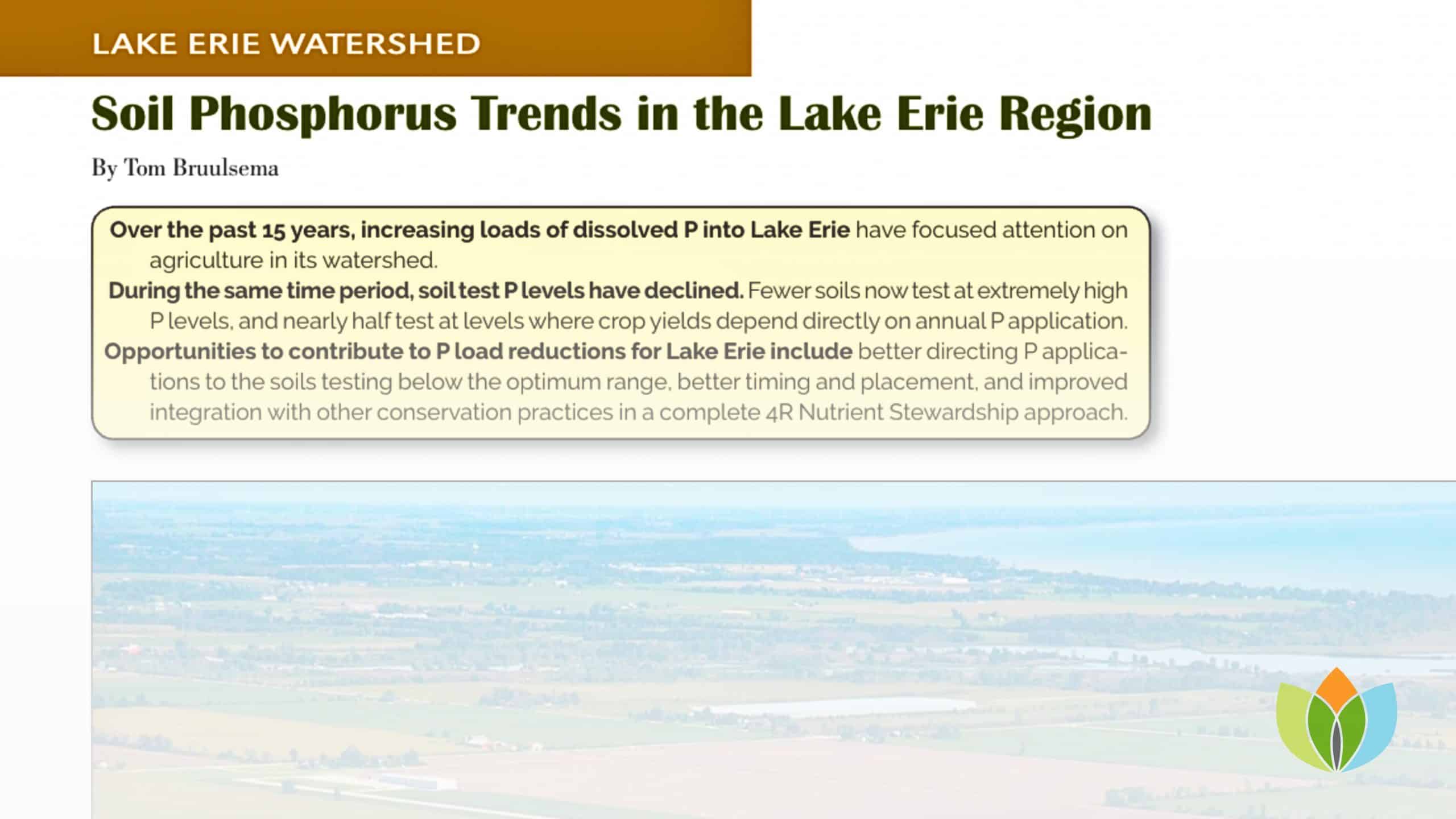 Soil Phosphorus Trends in the Lake Erie Region