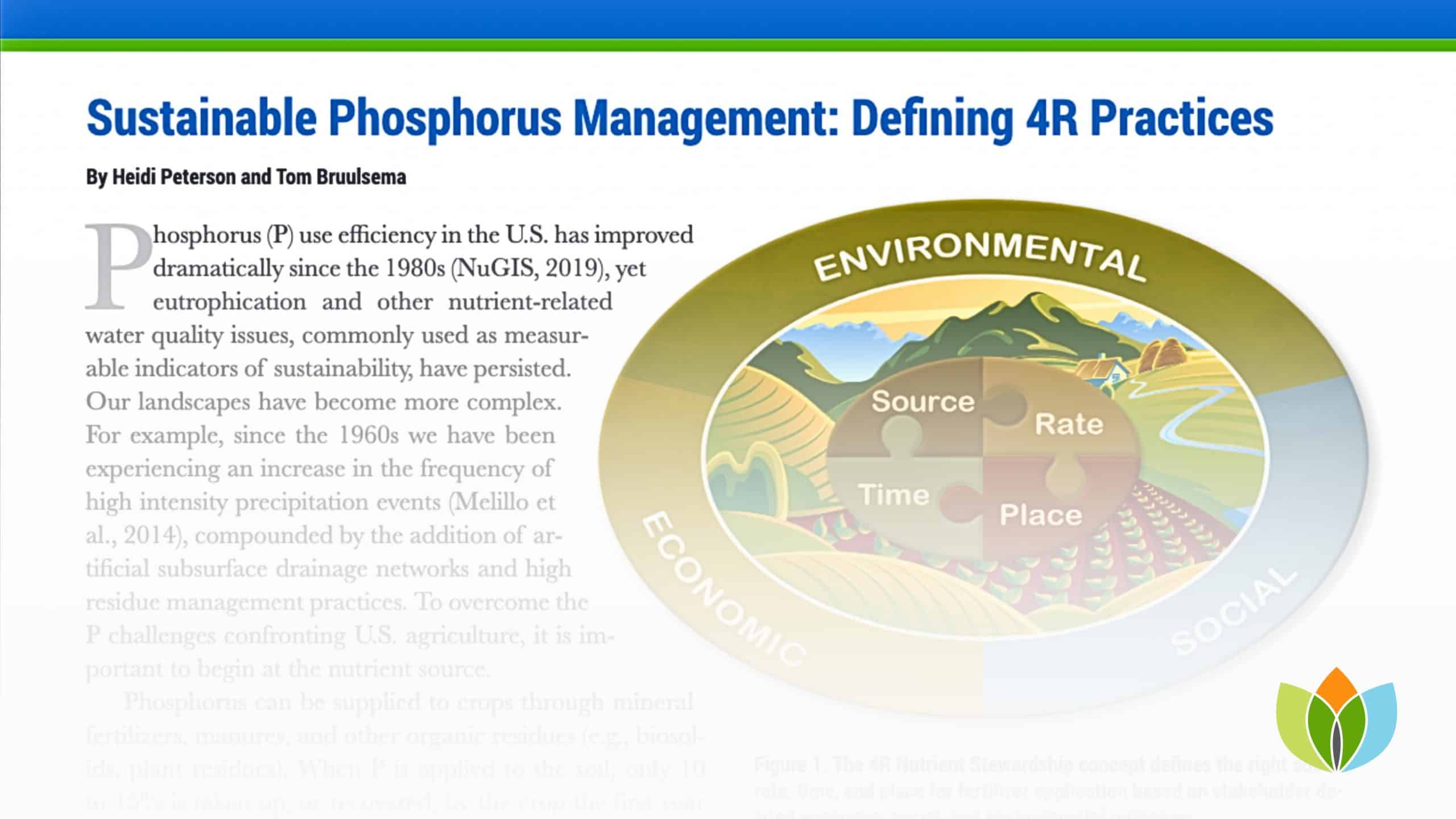 Sustainable Phosphorus Management: Defining 4R Practices